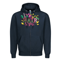 Navy hair stylist Zipper Hoodie - texasbilliewilder