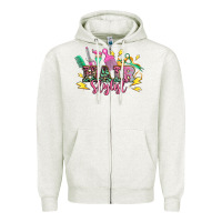 Oatmeal Heather hair stylist Zipper Hoodie - texasbilliewilder