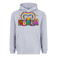 Heather Grey queer Heavyweight Hoodie - Zillion Design Studio