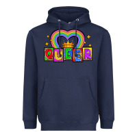 Navy queer Heavyweight Hoodie - Zillion Design Studio
