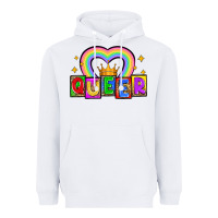 White queer Heavyweight Hoodie - Zillion Design Studio