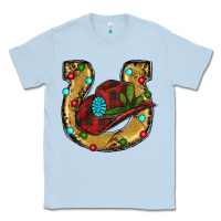 Dusty Blue Christmas Horseshoe Classic Tee - RanaPortraitStore