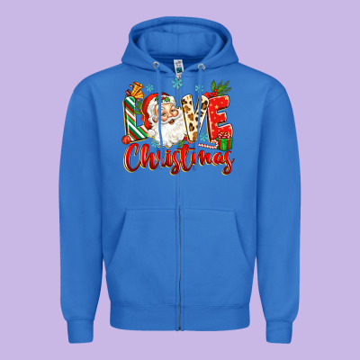 Love Christmas Zipper Hoodie Designed By Zillion Design Studio
