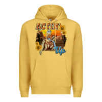 Antique Gold actinup with cowgirl Premium Hoodie - NancyCooperArtShop
