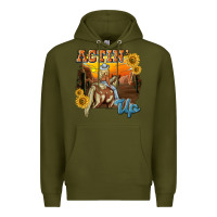 Army Green actinup with cowgirl Premium Hoodie - NancyCooperArtShop