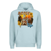 Blue Mist actinup with cowgirl Premium Hoodie - NancyCooperArtShop