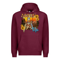 Burgundy actinup with cowgirl Premium Hoodie - NancyCooperArtShop