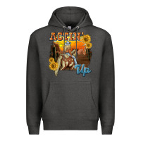 Charcoal Heather actinup with cowgirl Premium Hoodie - NancyCooperArtShop