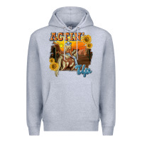 Heather Grey actinup with cowgirl Premium Hoodie - NancyCooperArtShop