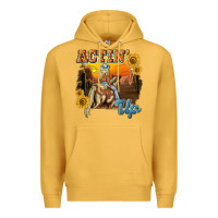 Mustard actinup with cowgirl Premium Hoodie - NancyCooperArtShop