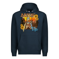 Navy actinup with cowgirl Premium Hoodie - NancyCooperArtShop