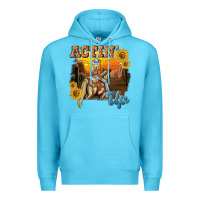 Ocean Blue actinup with cowgirl Premium Hoodie - NancyCooperArtShop