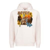 Pale Pink actinup with cowgirl Premium Hoodie - NancyCooperArtShop