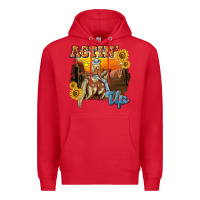 Red actinup with cowgirl Premium Hoodie - NancyCooperArtShop
