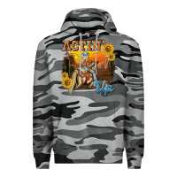 Slate Camo actinup with cowgirl Premium Hoodie - NancyCooperArtShop