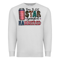 Dove Grey Star Spangled Hammered Premium Sweatshirt - CowhideDigitalArt