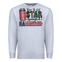 Heather Grey Star Spangled Hammered Premium Sweatshirt - CowhideDigitalArt
