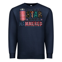 Navy Star Spangled Hammered Premium Sweatshirt - CowhideDigitalArt
