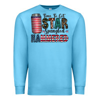 Ocean Blue Star Spangled Hammered Premium Sweatshirt - CowhideDigitalArt