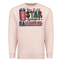 Pale Pink Star Spangled Hammered Premium Sweatshirt - CowhideDigitalArt