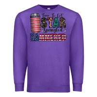 Purple Star Spangled Hammered Premium Sweatshirt - CowhideDigitalArt