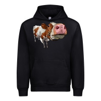 Black cute simmental cow Urban Hoodie - LillyAllenDesigns
