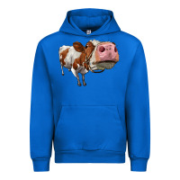 Cobalt cute simmental cow Urban Hoodie - LillyAllenDesigns