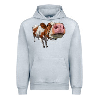 Heather Grey cute simmental cow Urban Hoodie - LillyAllenDesigns
