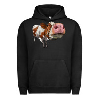 Pigment Black cute simmental cow Urban Hoodie - LillyAllenDesigns