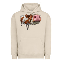 Pigment French Oak cute simmental cow Urban Hoodie - LillyAllenDesigns