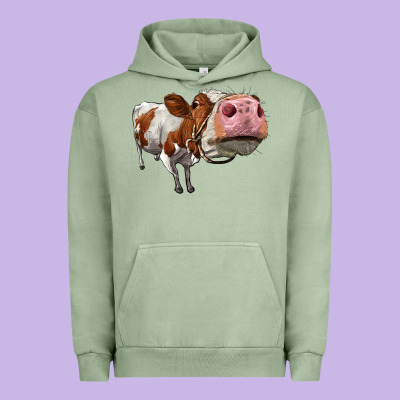 Cute Simmental Cow Urban Hoodie Designed By Lillyallendesigns