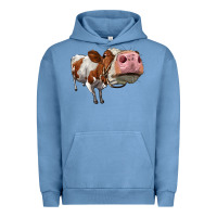 Pigment Pebble Blue cute simmental cow Urban Hoodie - LillyAllenDesigns