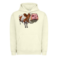 Pigment Pistachio cute simmental cow Urban Hoodie - LillyAllenDesigns