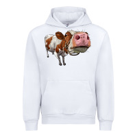 White cute simmental cow Urban Hoodie - LillyAllenDesigns