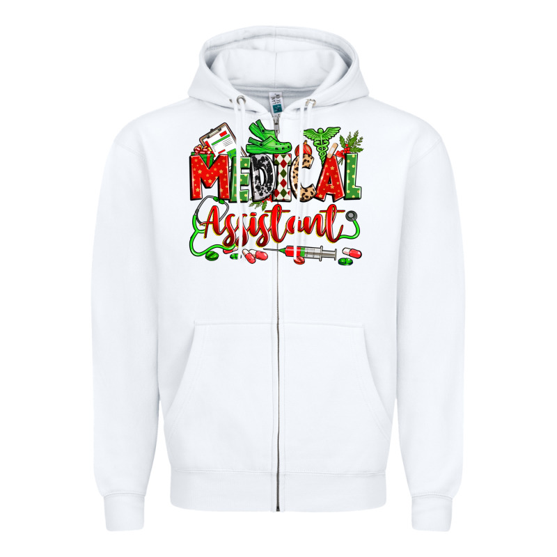 Christmas Medical Assistant Zipper Hoodie by Zillion Design Studio | Teevron