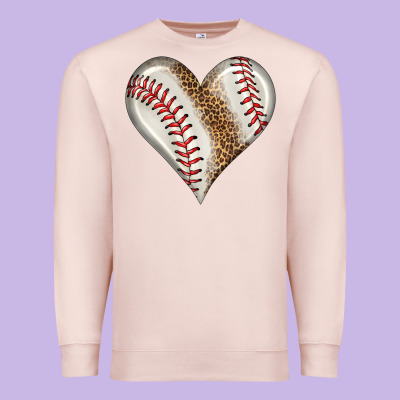 Baseball Heart Premium Sweatshirt Designed By Hra Design Shop