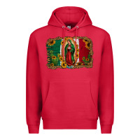 Cardinal our lady of Guadalupe Mexican flag background Premium Hoodie - Jasminsmagicworld