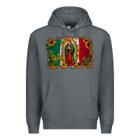Rock our lady of Guadalupe Mexican flag background Premium Hoodie - Jasminsmagicworld