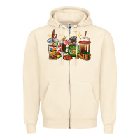 Sandshell Christmas coffee cups with Pug Zipper Hoodie - RanaPortraitStore