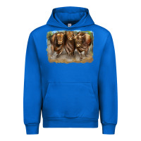 Cobalt 3 red angus bulls Urban Hoodie - LillyAllenDesigns