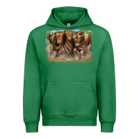 Emerald 3 red angus bulls Urban Hoodie - LillyAllenDesigns