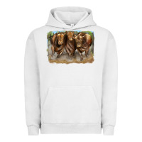 Pigment Lunar Rock 3 red angus bulls Urban Hoodie - LillyAllenDesigns