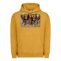 Pigment Peanut Butter 3 red angus bulls Urban Hoodie - LillyAllenDesigns