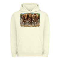 Pigment Pistachio 3 red angus bulls Urban Hoodie - LillyAllenDesigns