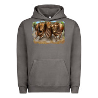 Pigment Tornado 3 red angus bulls Urban Hoodie - LillyAllenDesigns