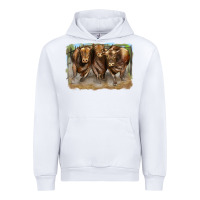 White 3 red angus bulls Urban Hoodie - LillyAllenDesigns