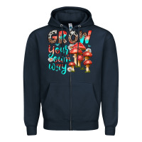 Navy grow your own way Zipper Hoodie - texasbilliewilder