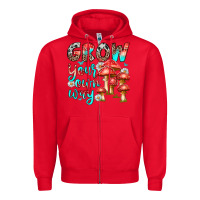 Red grow your own way Zipper Hoodie - texasbilliewilder