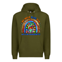Army Green autism awareness gnomes Premium Hoodie - BarkalooDesign