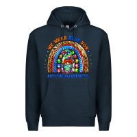 Navy autism awareness gnomes Premium Hoodie - BarkalooDesign